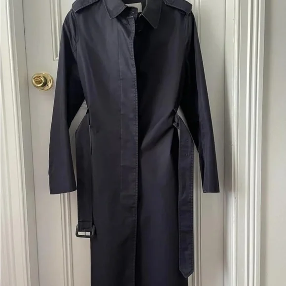 Scanlan Theodore Trench Coat, Navy, Medium - Picture 3 of 9